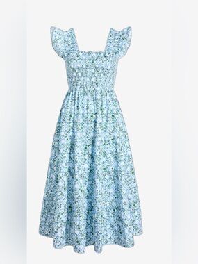Hill House Ellie Nap Dress Size S Blue Basketweave Vine